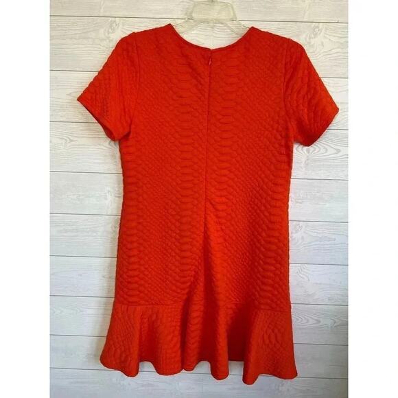 Sharagano orange textured flounce dress Size 14 - Picture 2 of 6
